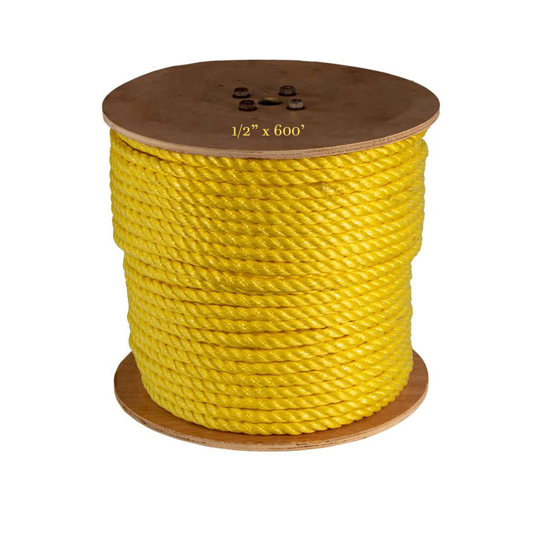 Underwater Hydraulics, 1/2" x 600' 3-Strand Polypropylene Rope