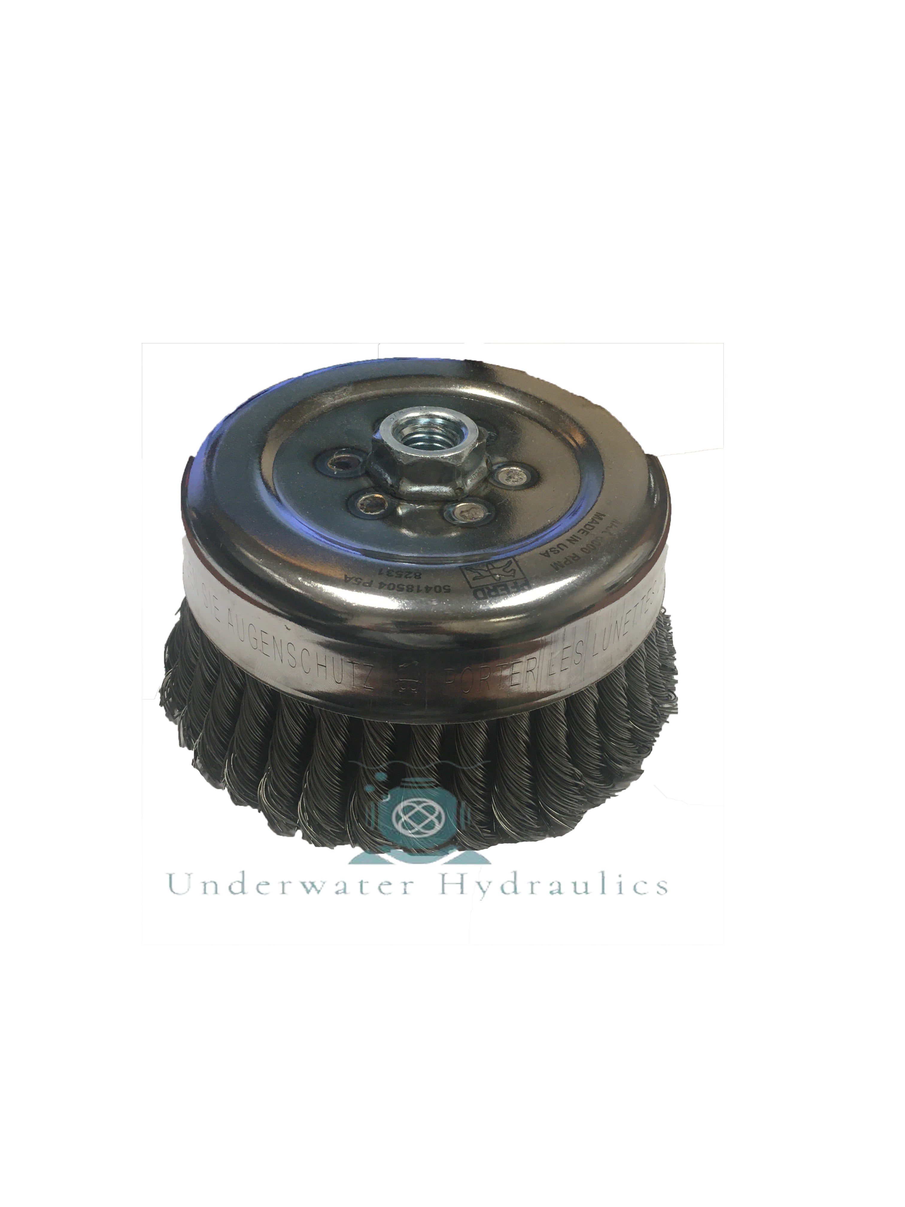 Underwater Hydraulics, 6" Heavy Duty SS Wire Cup Brush