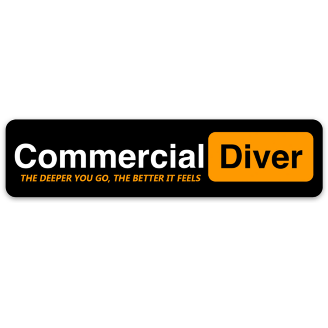 Underwater Hydraulics, Commercial Diver Sticker (The Deeper, The Better)