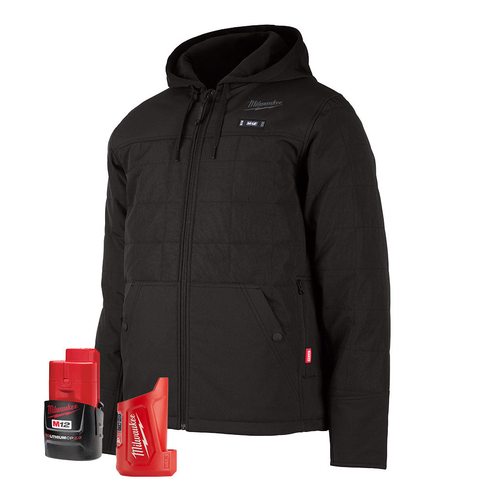 Milwaukee, Milwaukee 205B-21 M12 Heated AXIS Hooded Jacket Kit Black