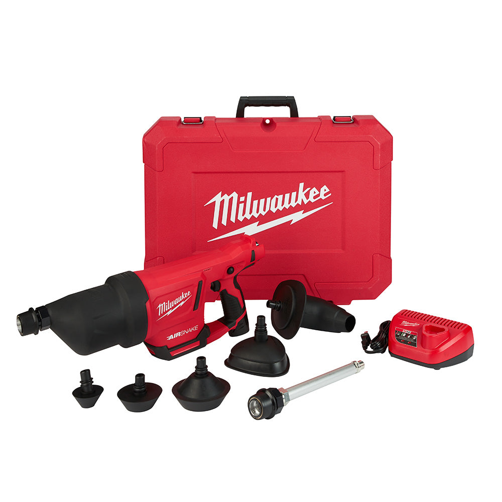 Milwaukee, Milwaukee  2572B-21 M12 AirSnake Drain Cleaner Air Gun Kit-B