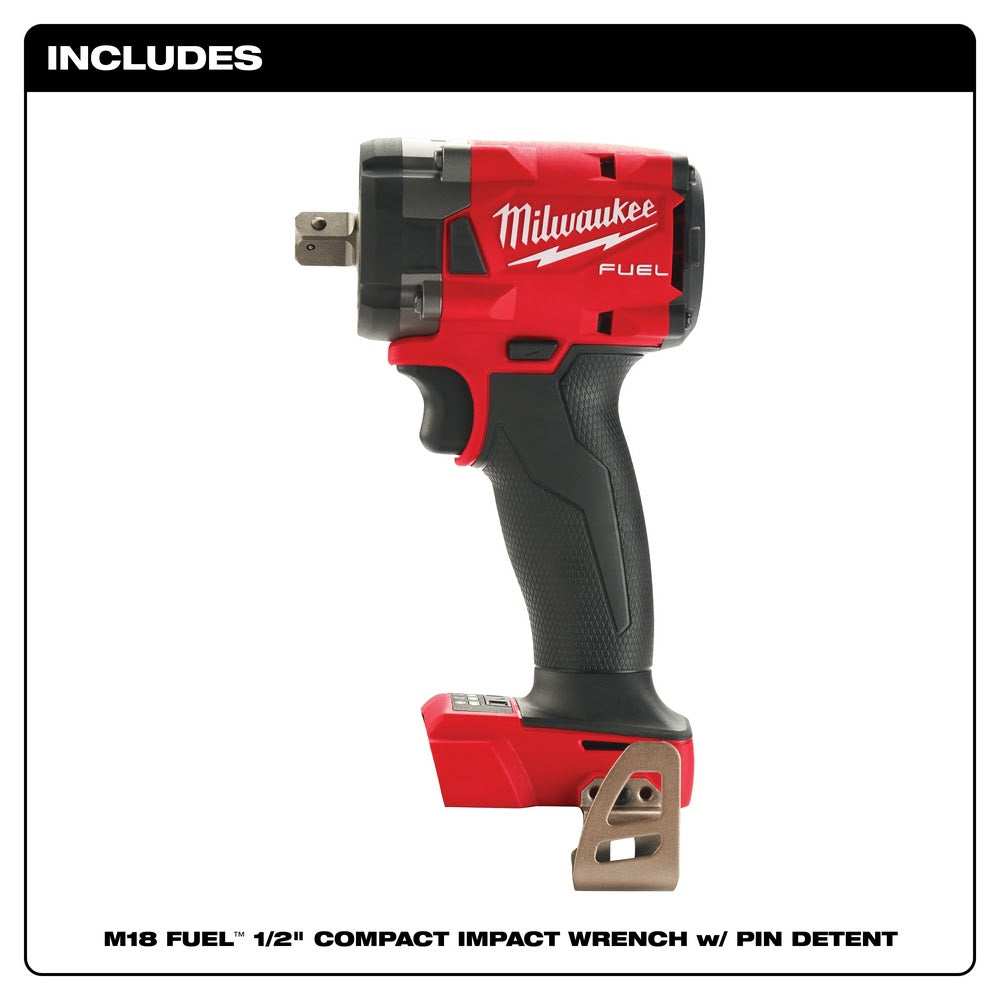 Milwaukee, Milwaukee  2855P-20  "M18 FUEL™ 1/2 " Compact Impact Wrench w/ Pin Detent Bare Tool "